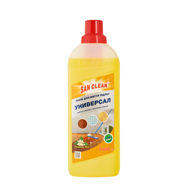 Засіб для миття підлоги SAN CLEAN з ароматом Бергамоту, 1 л